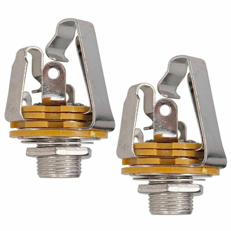 2Pcs 1/4 inch 6.35Mm Stereo Input Jack Plug Socket For Electric Guitar Bass