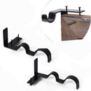 2Pair of Curtain Rod Brackets Pole Holders Double No Drilling for Drapery