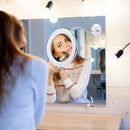 360 Rotation Mirror LED Suction Cup Shower Shave Make Up Fog Free Mirror