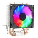 9cm CPU Cooling Fan 2 Heat Pipes Desktop LED Cooler Radiator (Color Light)