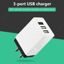 Universal 3 Ports USB Color Travel Charger US Plug 5V 2A Quick Charging Charger