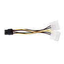 5X(A Dual 4-Pin Molex IDE to 6 Pin PCI-E Graphic Card Power Connector Cabl K1A2)