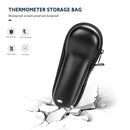 Forehead Thermometer Storage Bag Portable PU Leather Shockproof Zipper Bag