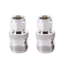 2-PACK N-Connector Female Jack to F-Type Male Plug Antenna RF Adapter,silve