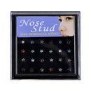 24Pcs Rhinestone Surgical Steel Star Nose Ring Bone Stud Body Piercing Jewelr FT