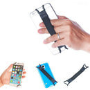 PC Black Mobile Phone Holder Elastic Strap Metal Bracket One Hand Operation Gift