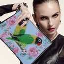 5D Diamond Parrot Painting Clutch Bag Leather Purse Handbag DIY For Women Zipper
