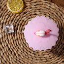 Cherry Silicone Cup Cover Cartoon  Heat-resistant Leakproof Reuse Lid (D) A