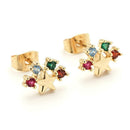 1 Pair Women Star colorful diamond stud earrings Jewelry Ear Stud Fashion