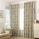 Owl Pattern Voile Sheer Curtain Ready Made Eyelet Window DrapesPanel Green