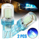 New 2 Pcs T10 194 W5W COB LED Car Silica License Plate Width Light Bulb Ice Blue