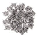 50pcs Alloy Filigree Flower Connector Pendants Charms for DIY Jewelry Making