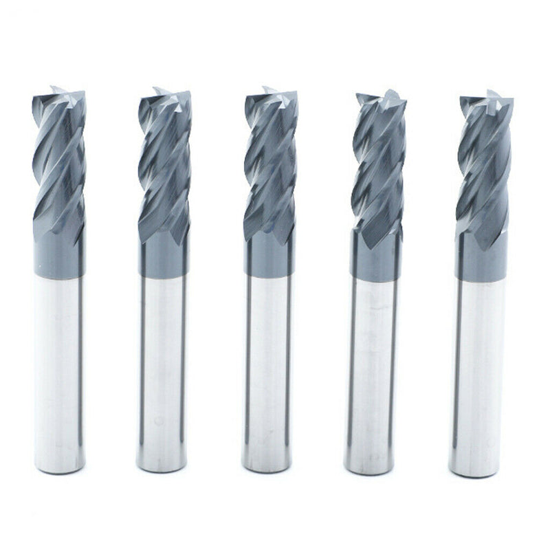 8x 4mm Tungsten Carbide Coated 4 Flute End Mill CNC Milling Cutter Drill Tool