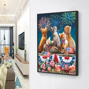 DIY Five Cats Full Drill Round Diamond Painting Bead Art Mosaic Home Decor