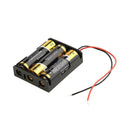 3 Slots Plastic AA Batteries Storage Box Case Battery Clip w/Wire Lead Pin