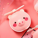 Pig Beauty Portable Led Mirror Pocket Fan Usb Charging Mini Handheld Fan Wi X9S6