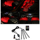 4 Pcs LED RGB Car Interior Atmosphere Light Strip w/ Music Control+IR Remote