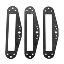 3pcs Black Plastic Small Dual Track Electric Guitar Pickup Baseplates