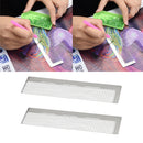2pcs Diamond Painting Stainless Steel Ruler with 216 Blank Grids for Diamond