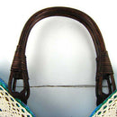 Casual Fashion Bow Rainbow Stripes Lace Bow Bag New Straw Bag