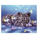 DIY Diamond Painting Embroidery Tiger Round Rhinestones Cross Stitch Kit (B