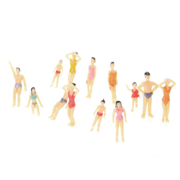 20x People Figures for Models Little Painted Beach People Figures(1:50) Colorful