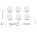 6pcs LED Makeup Mirror Light Bulb Kit Dimmable USB Hollywood Vanity Lights