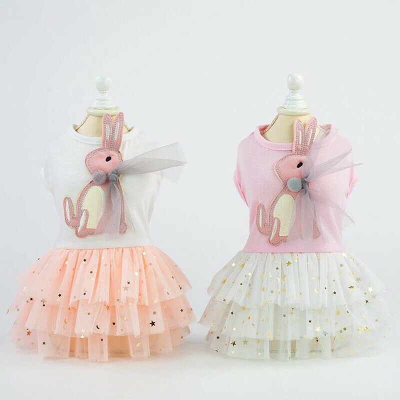 Pet Dress, Cute Rabbit Decor Dog Tutu Princess Dress Wedding Skirt Small Do C8C8