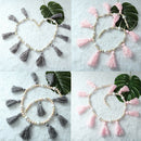 Wooden Beaded Tassel Curtain Mosquito Net Wall Hanging Ornament Craft