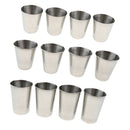Set of 12Pcs Drinking Cups Shatterproof Tumblers Stainless Steel, Perfect for