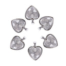 60pcs Heart Pendant Trays Bright Glass Cabochon for Photo DIY Jewellery MakingOZ