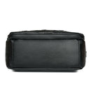Women PU Shoulder Bag Multi-pocket Mother Solid Crossbody Handbag (Black)