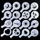16 Coffee Machine Barista Stencils Template Strew Flowers Pad Duster Spray Print