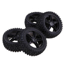 4Pc Rubber RC 1/10 Car Tires Wheel Rim for Hsp  Traxxas RC4WD AXIAL