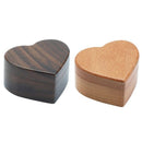 Love Heart Shape Walnut Wooden Ring Box Solid Wood Decorative Jewellery Sto