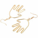 Cute Fashion Big Hollow Hand Palm Alloy Drop Earrings Unique personality je D2E9