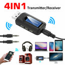 Wireless 5.0 Transmitter Receiver 4 IN 1 Audio 3.5mm LCD Display USB Aux Adapter