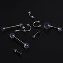 9x Clear Color Belly Navel Tragus Tongue Lip Rings Bars Body Piercing Jewelry MO