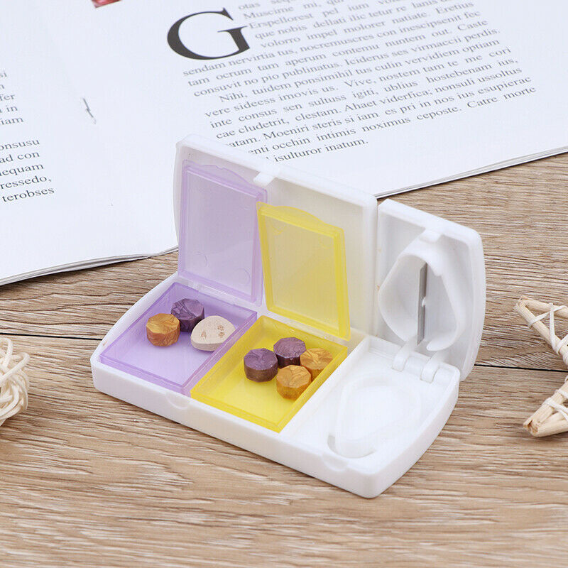 Mini Travel Cutter Splitter Medicine Storage Splitters Cut Pill Cases Dispens Gw