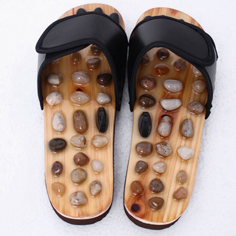 Pebble Stone Foot Massage Slippers Reflexology Feet Elderly Acupuncture Hea W1F5