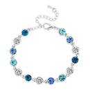 Women Multicolor Rhinestone Hand Chain Girls Strand Bracelet Jewelry Gift
