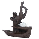 Ceramic Tathagata Buddha Lotus Backflow Incense Burner Holder Lotus Style