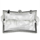 WHITE satin bridal evening prom clutch handbag purse