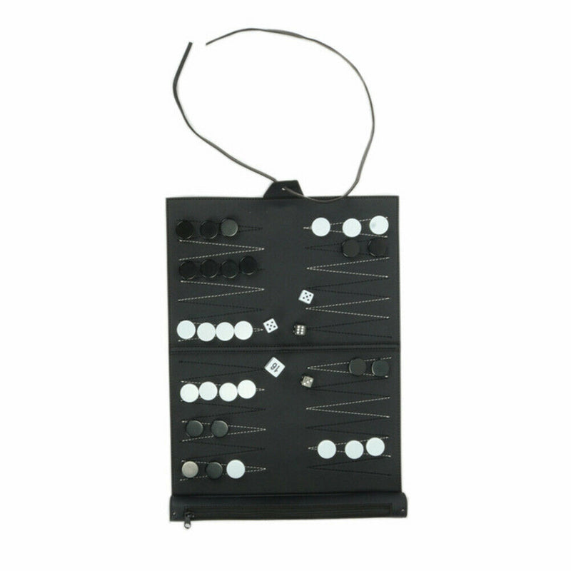 Foldable Games Durable Backgammon Chess Board Portable Magnificent PU Leather