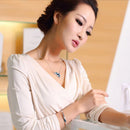 Fashion Butterfly Jewelry Sets Necklace + Earring+Bracelet Crystal Set
