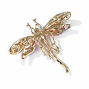 Crystal Colorful Dragonfly Insect Shaped Brooch Pin Badge Bag Decor Jewelry Gi3C