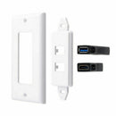 1x 2Port HDMI+USB 3.0 Female Wall Face Plate Panel Outlet Socket Extender W K5Q6