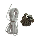5m Cotton Candle Wicks Core with 20pcs Metal Sustainers for Candle Making White