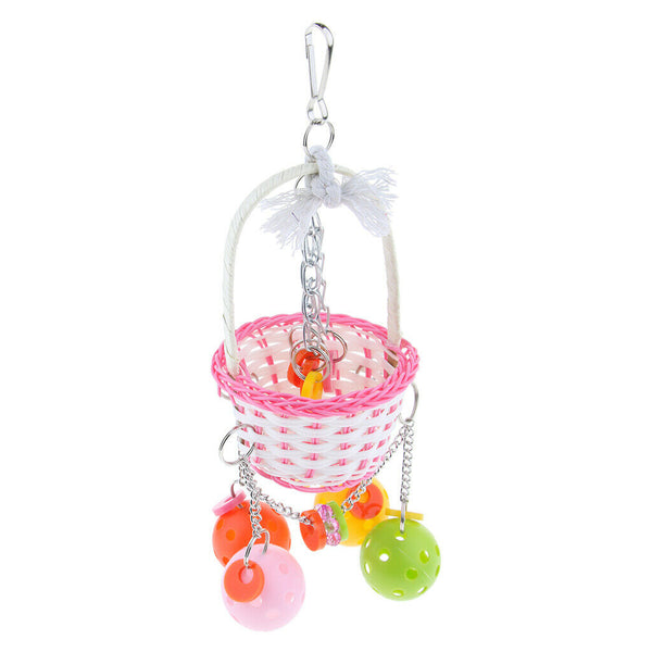 Multi Colors Plastic Balls with a Basket Small Animal Cage Decor for Hamster