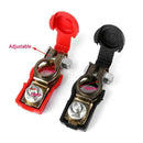 2Pcs Red Car Battery Terminal Adjustable Clamp Clip Positive+Nagative Conne H4F1